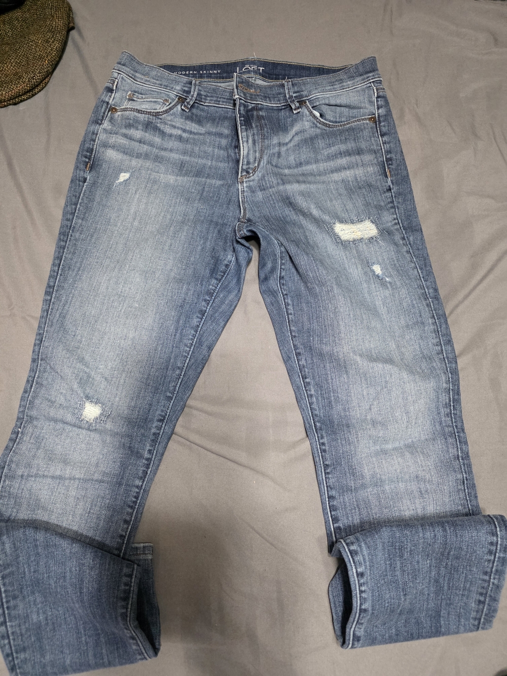 Ann Taylor Women's Light Blue Distressed Boyfriend Jeans